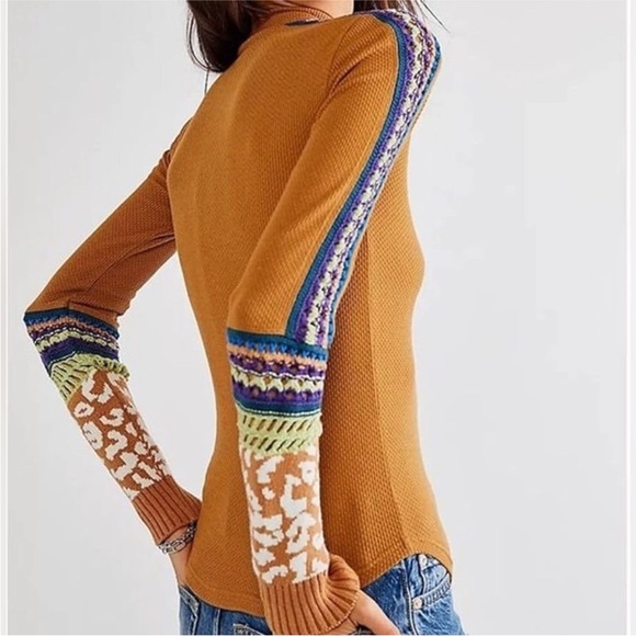 NWOT Free People Switch It Up Cuff Thermal Top Size Large - Picture 1 of 13